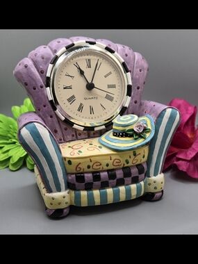 Milson & Louis Whimsical Armchair Clock New Battery 5" X 5" X 3"